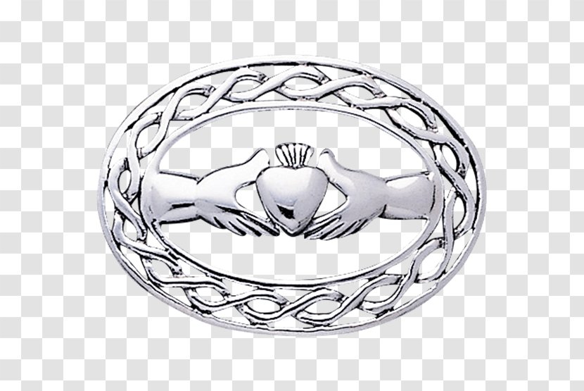 Claddagh Ring Brooch Toe - Platinum Transparent PNG