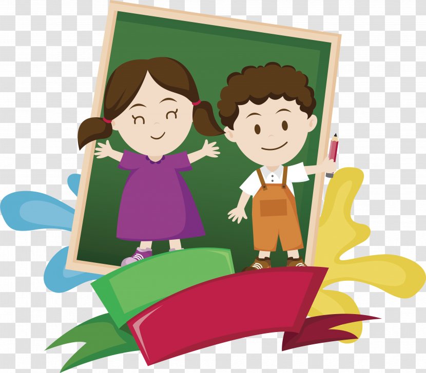 Cartoon Drawing Illustration - The Child With A Pencil Transparent PNG