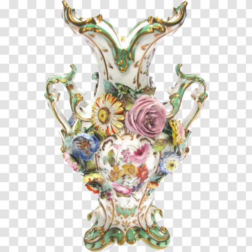 Vase Porcelain Rococo Urn Ceramic - Serveware - Hand-painted Beauty Transparent PNG