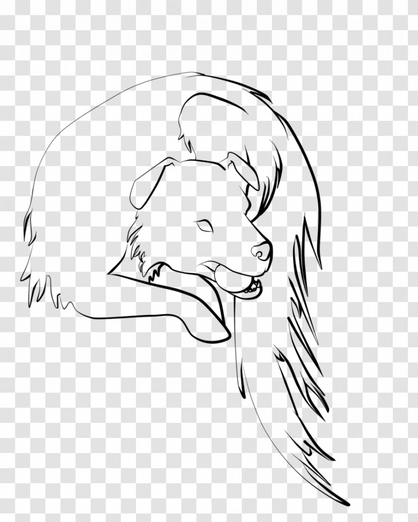 Line Art Drawing Carnivora Ear Sketch - Flower - Border Collie Merle Transparent PNG
