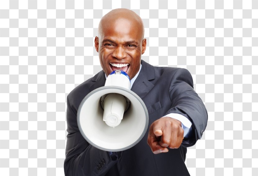 Megaphone Person Male Man Sound - African American Transparent PNG