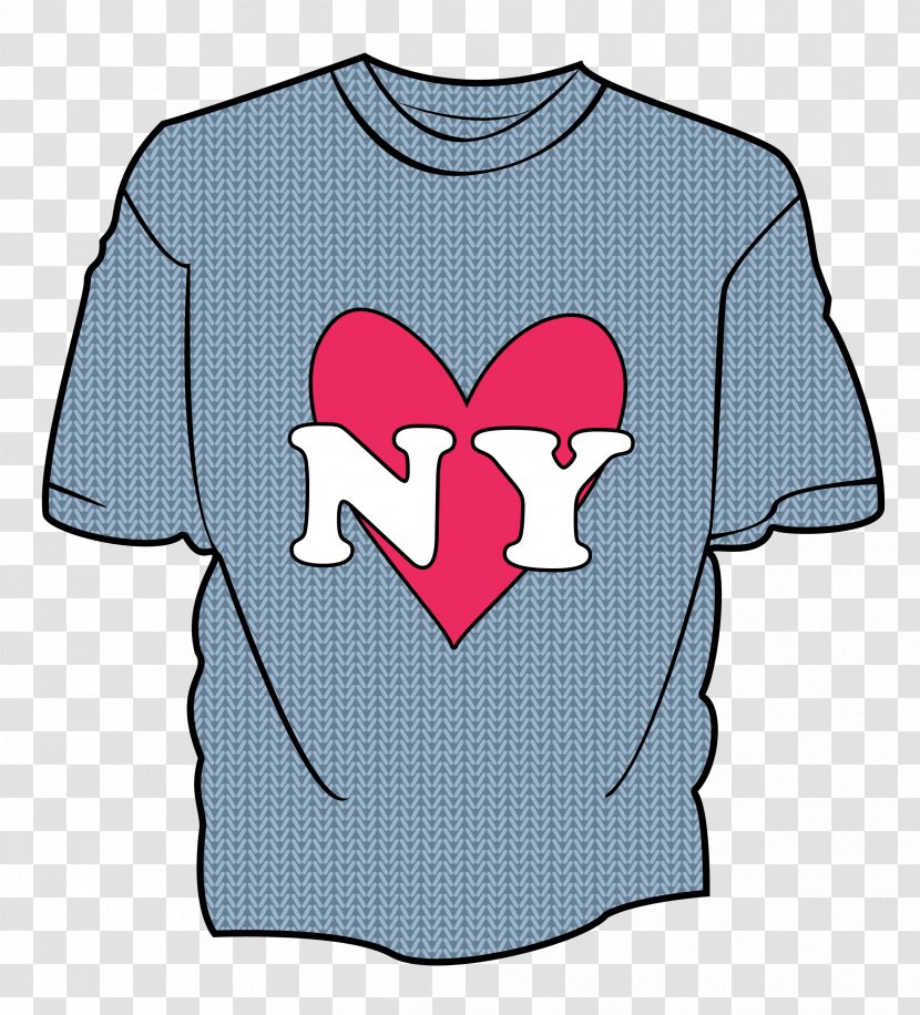T-shirt Sleeve Blue - Silhouette - Heart Transparent PNG