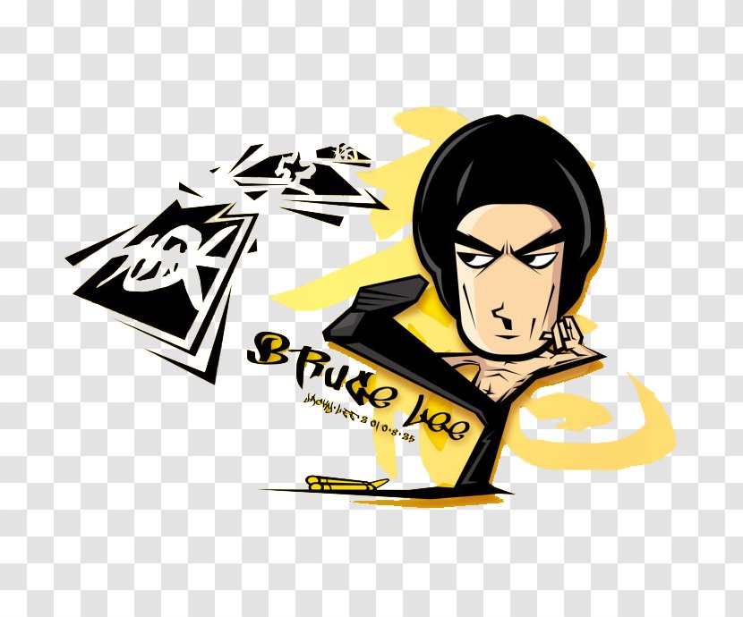Kung Fu Kick Illustration - Product - Bruce Lee Kicked Over East Asia. Transparent PNG