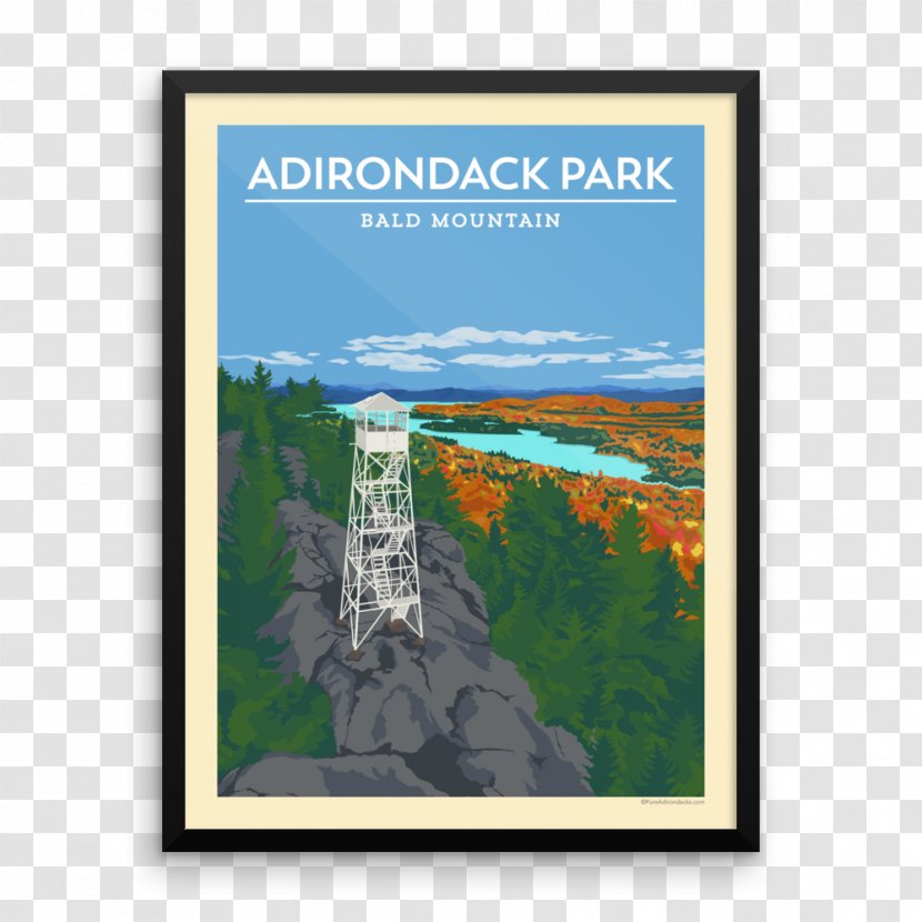 Adirondack Park Poster Bald Mountain High Peaks Whiteface - Vintage Transparent PNG