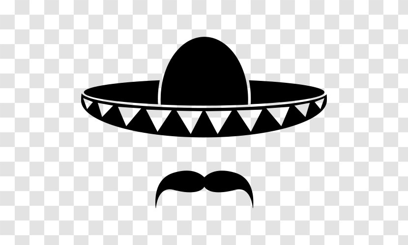 Sombrero Hat Clip Art - Black And White Transparent PNG