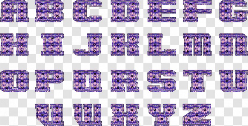 Violet Purple Number Pattern - Symbol - Alphabet Collection Transparent PNG