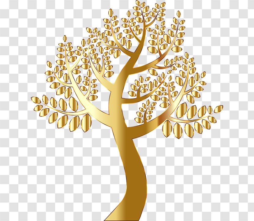 Tree Gold Clip Art - Flower - Golden Transparent PNG