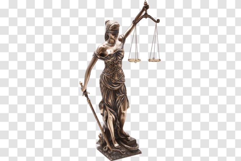 Lady Justice Statue Bronze Sculpture - Lawyer Transparent PNG