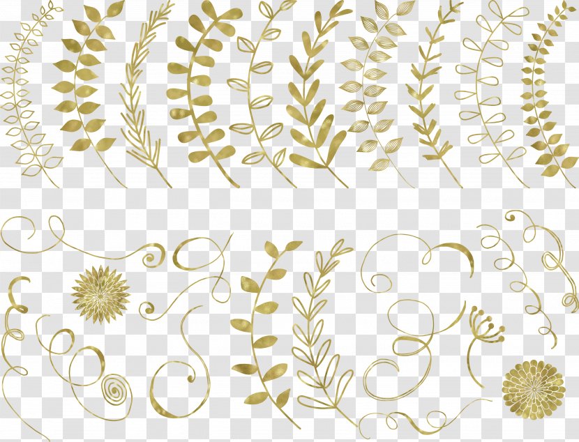 Laurel Wreath Pattern - Yellow - Calligraphy Transparent PNG