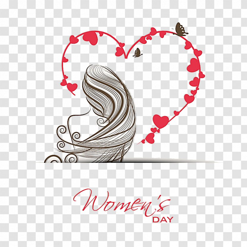 International Womens Day March 8 Valentines Greeting Card Illustration - Flower - Creative Women's Transparent PNG