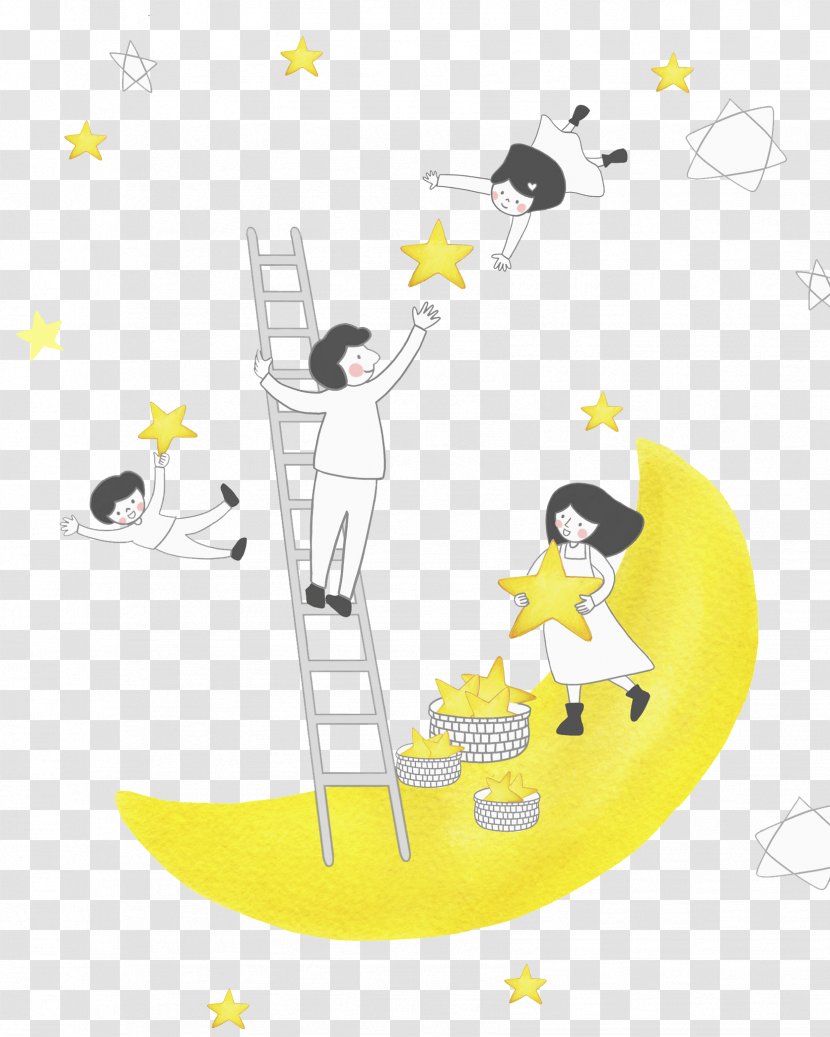 Illustration - Heart - Yellow Moon Transparent PNG