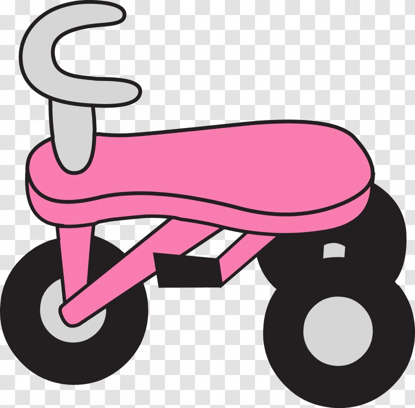 Scooter Motorized Tricycle Bicycle Clip Art - Vehicle - Pink Cartoon Transparent PNG