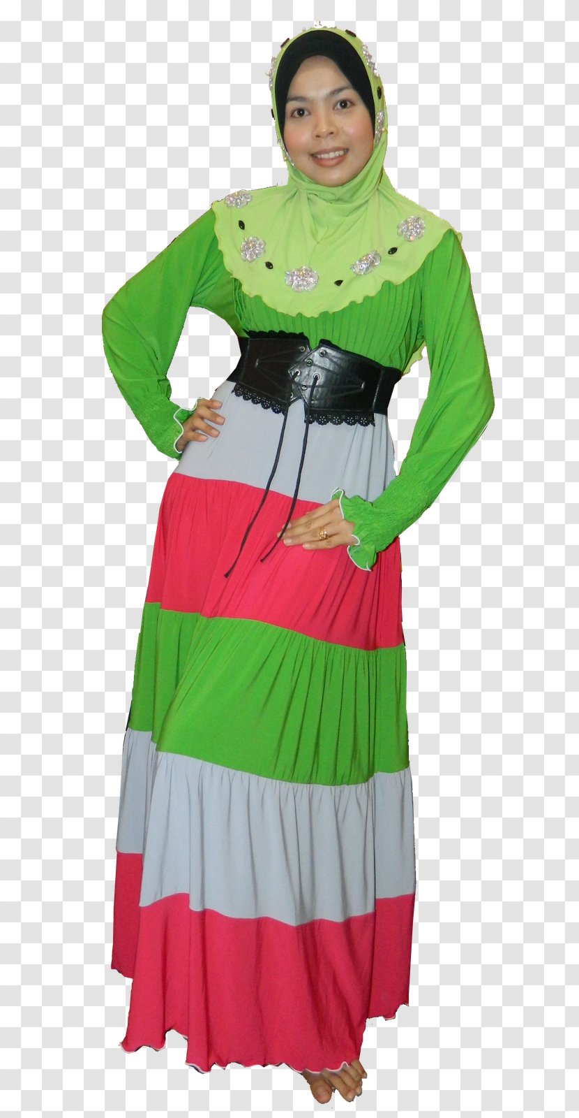 Costume Baju Kurung Fashion Boutique Sleeve - Watercolor - Frame Transparent PNG