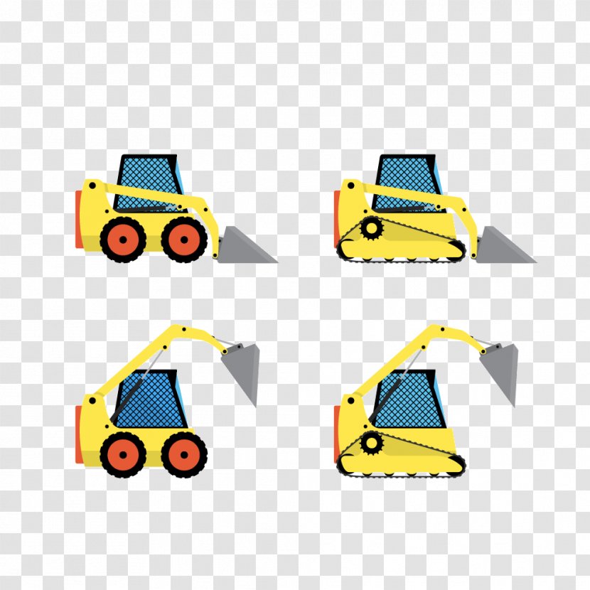 Heavy Equipment Bulldozer Machine Loader - Icon - Small Yellow Excavator Construction Machinery Transparent PNG