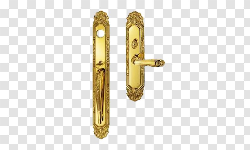 Brass Door Handle Lock Window Transparent PNG