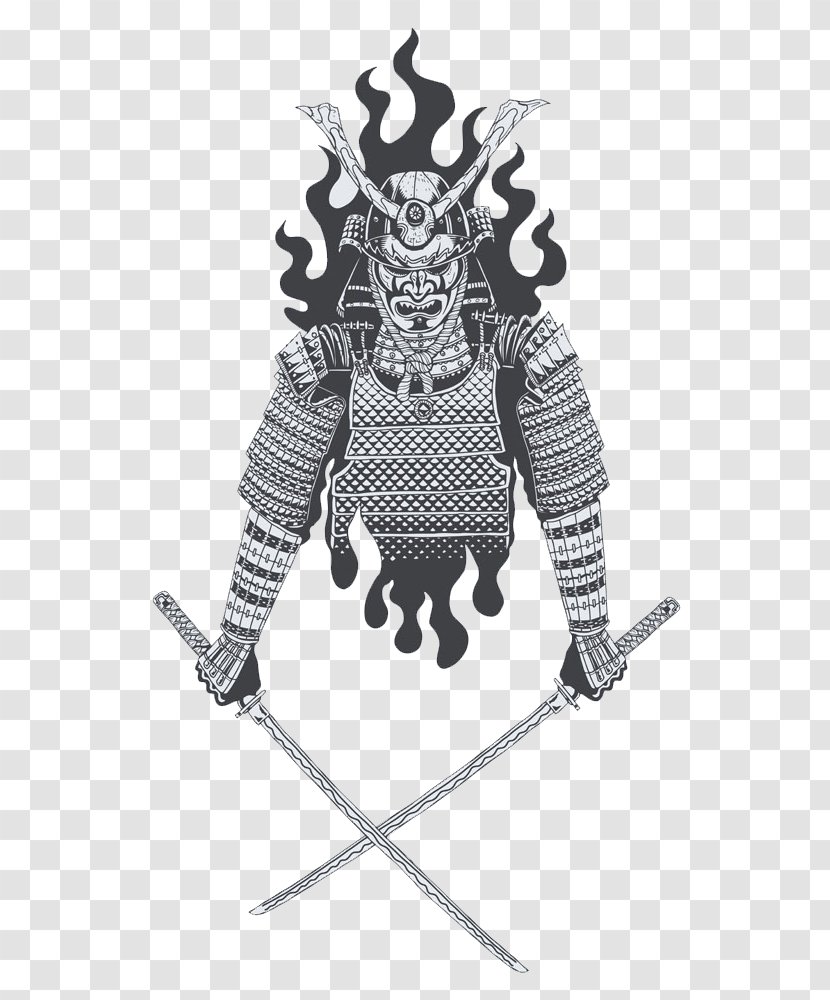 Samurai Katana Sword Japanese Armour Illustration - Visual Arts - Vector Material Armor Transparent PNG