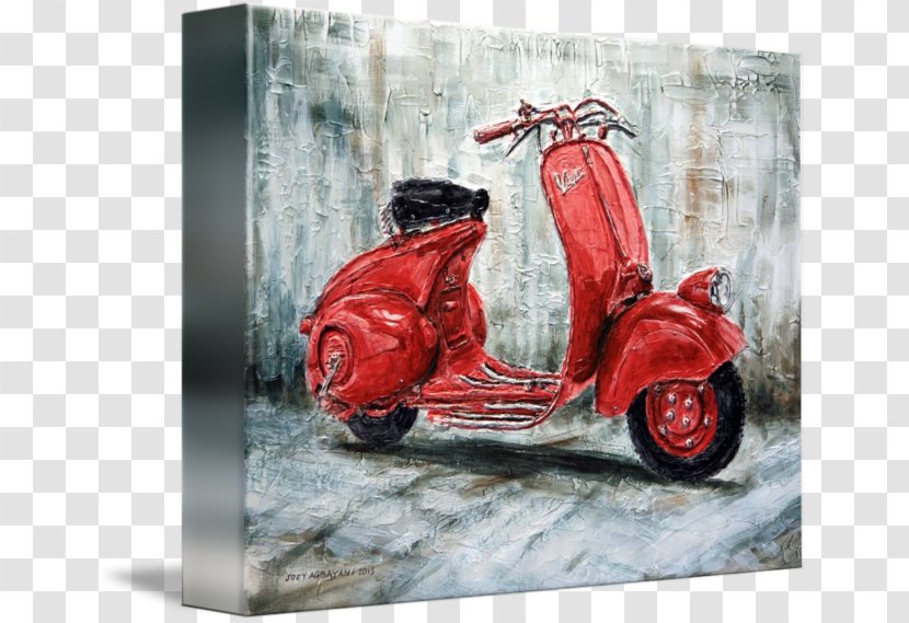 Vespa Scooter Oil Painting Reproduction Abstract Art Transparent PNG