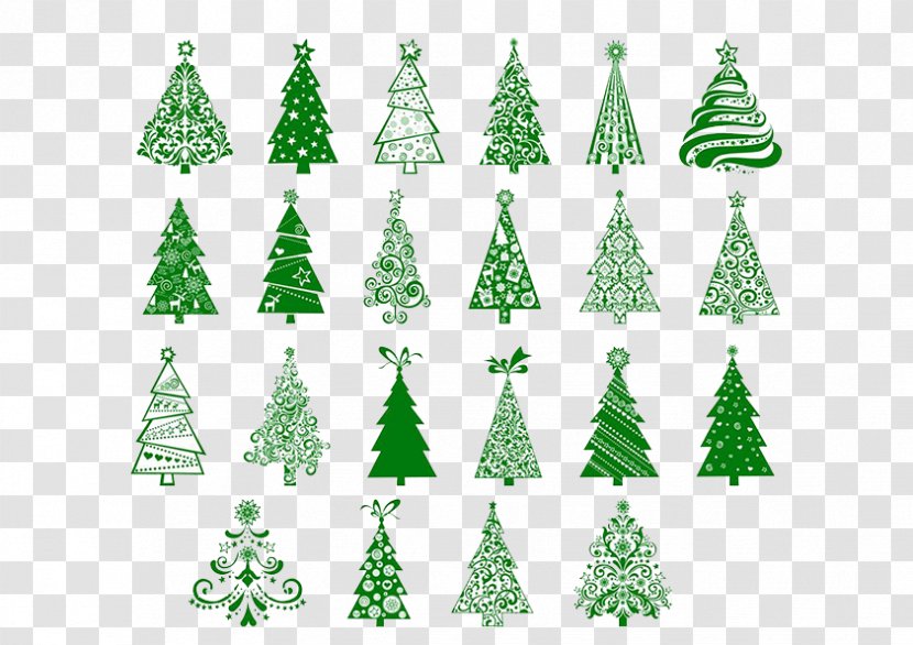 Christmas Tree Santa Claus New Year - Decor - Green Transparent PNG