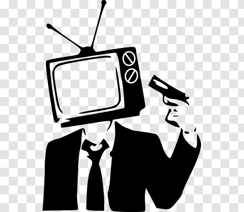 Clip Art Television Show Image Satellite - Monochrome - PEOPLE WATCHING TV Transparent PNG