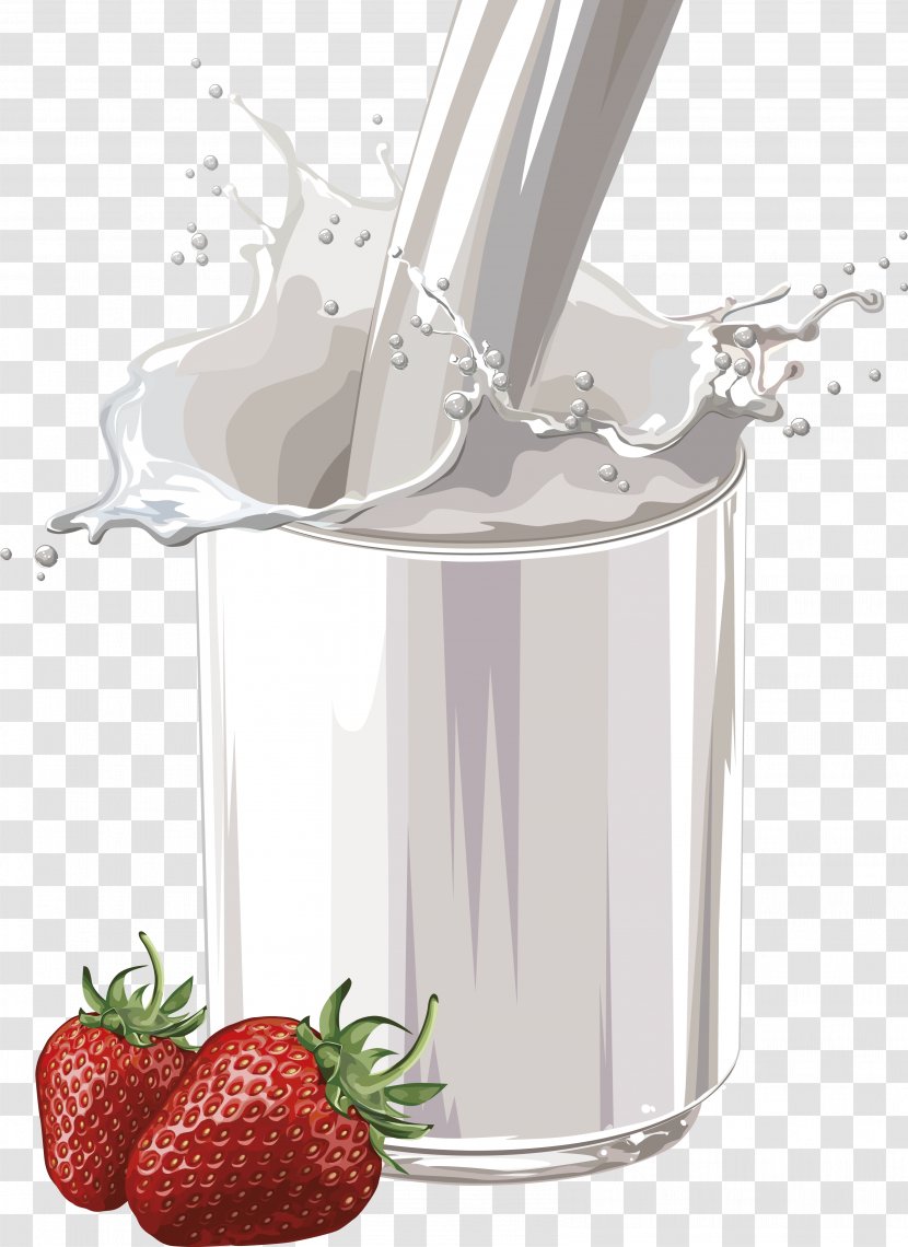 Flavored Milk Juice Strawberry - Cows Transparent PNG
