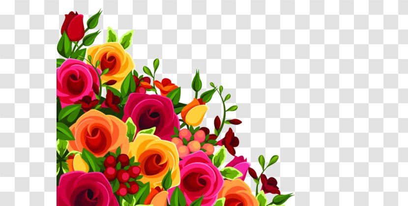 Rose Download Flower - Blue - Frame Color Flowers Decorative Edge Transparent PNG