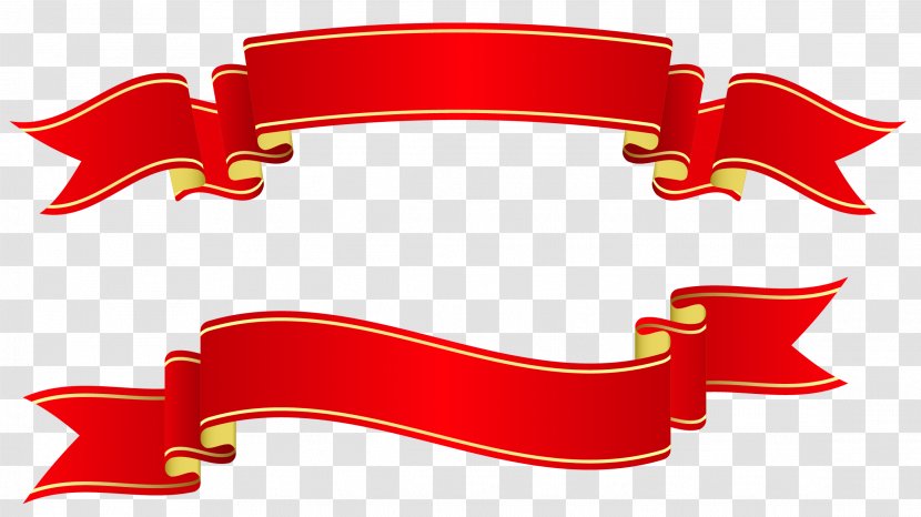 Paper Ribbon Banner Clip Art - Red - Royal Cliparts Transparent PNG