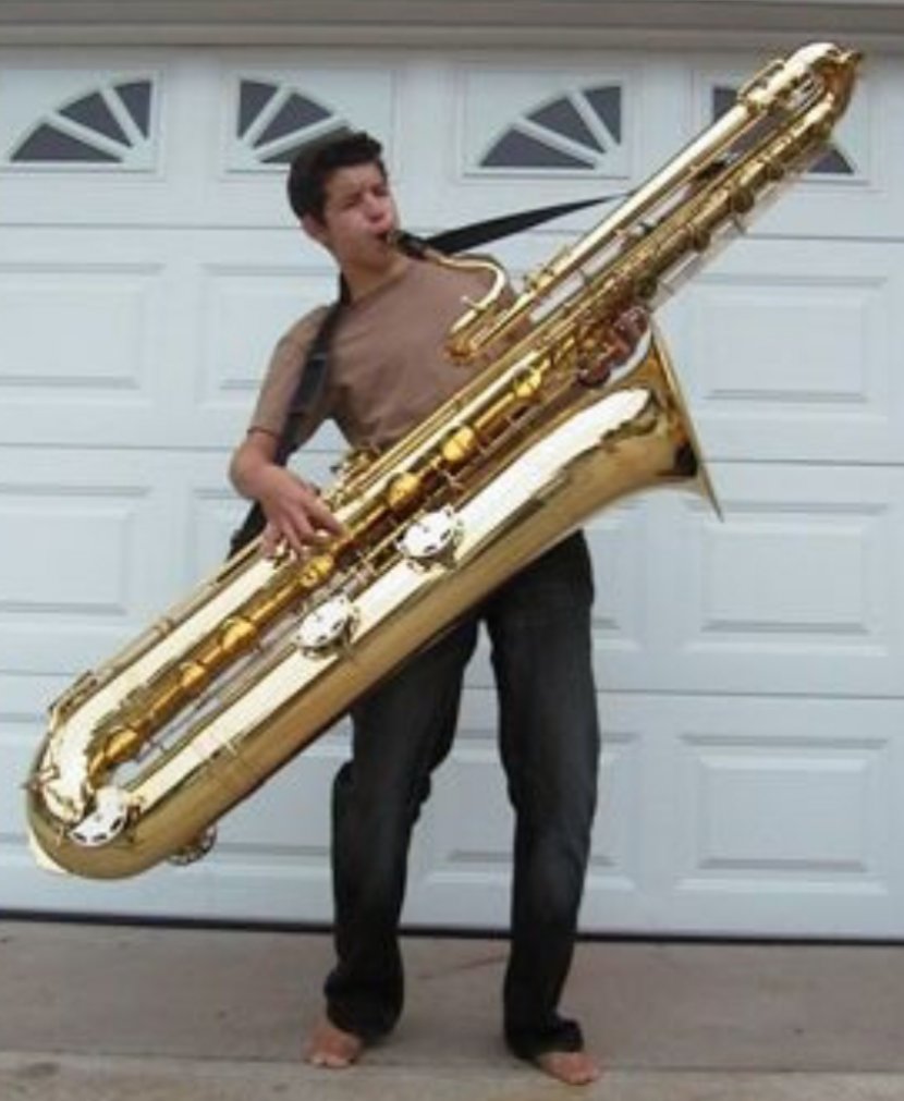 Subcontrabass Saxophone Musical Instruments - Silhouette Transparent PNG