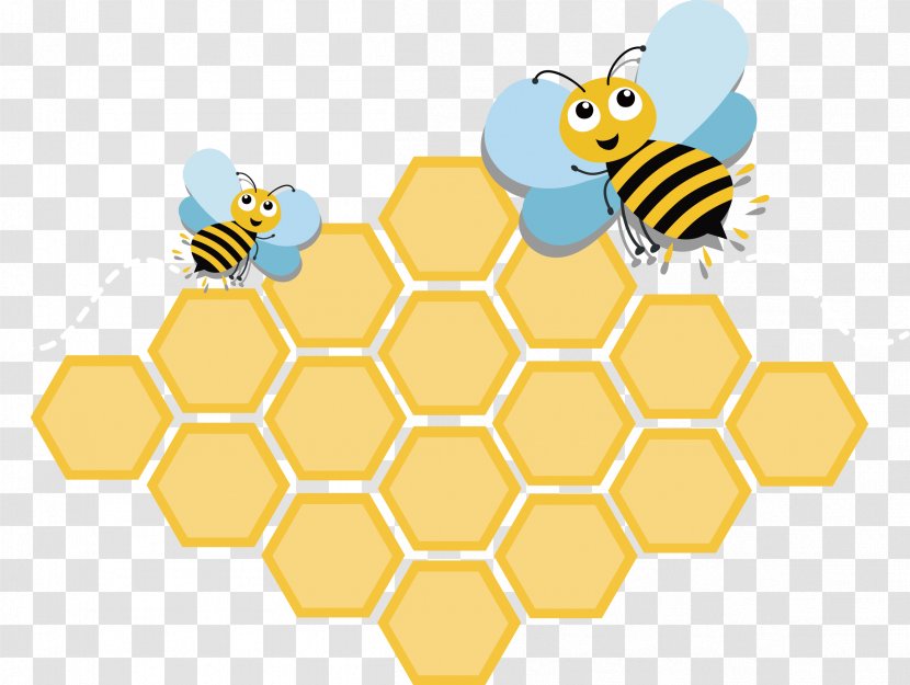 Honey Bee Honeycomb - The Little Bit Of Vector Transparent PNG