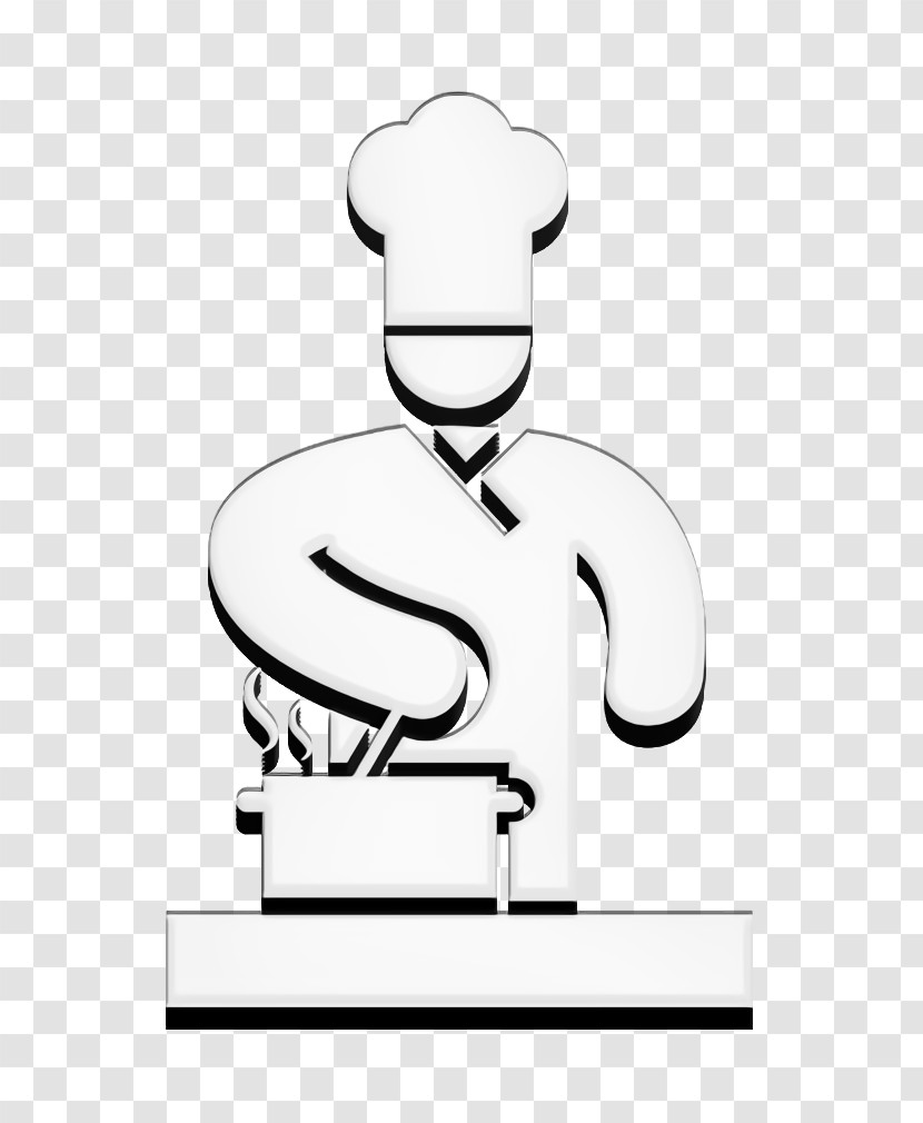 Food Icon Humans 2 Icon Chef Cooking On Stove Icon Transparent PNG