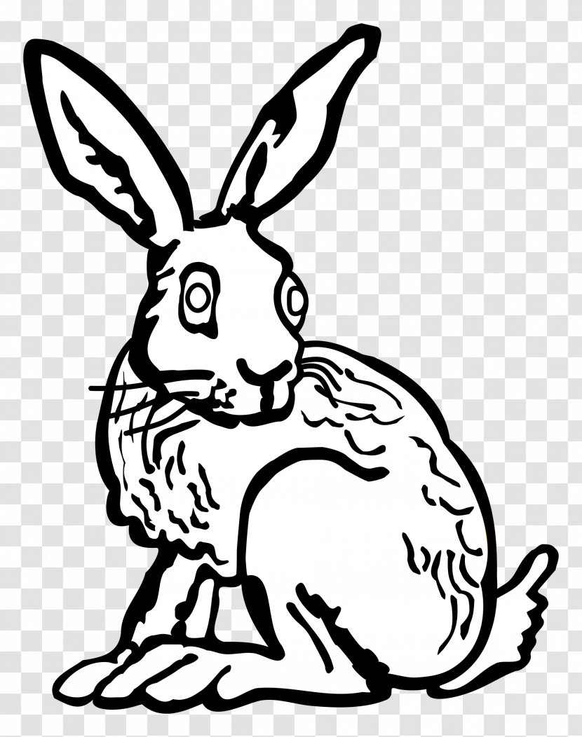 Hare Easter Bunny Line Art Clip - White - Goat Transparent PNG