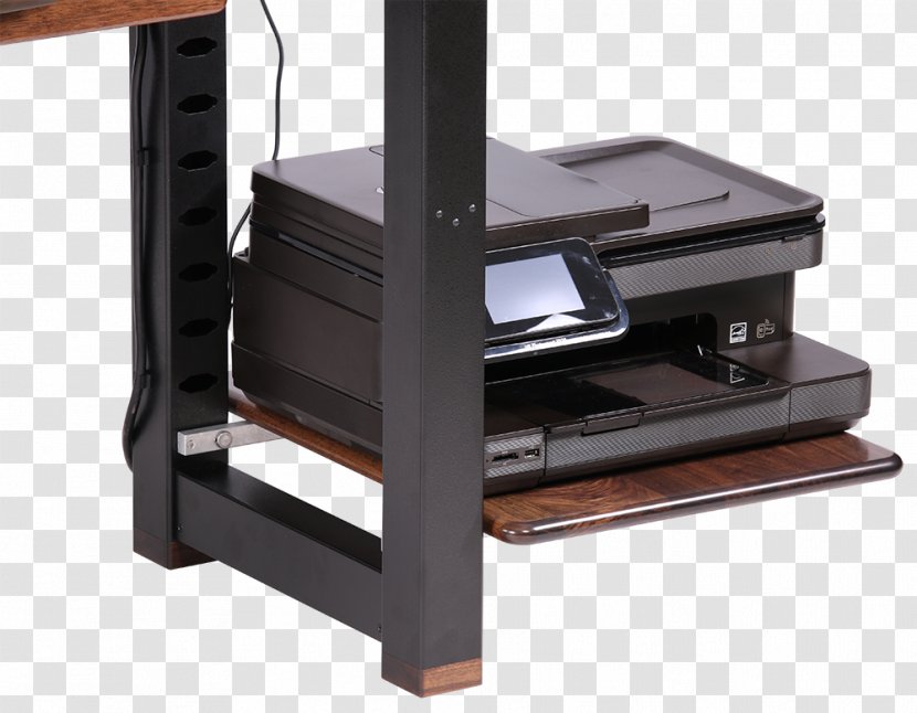 Computer Desk Table Loft Shelf - Walnut - Desktop Shelves Transparent PNG