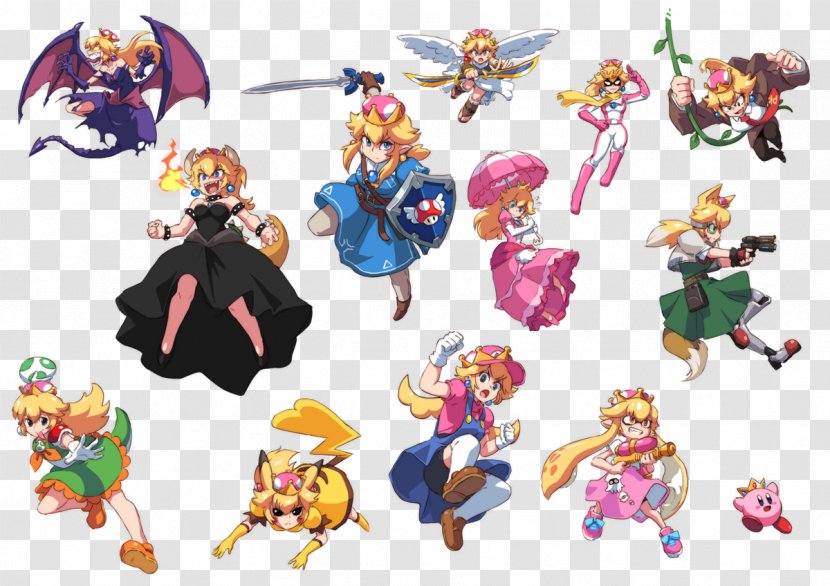 Super Smash Bros. Ultimate Princess Peach Mario Bowser World - Action Figure - Phoenix Wright Zoom Transparent PNG