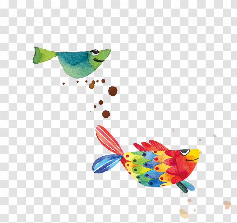Watercolor Painting - Fish - Creative Color Cartoon Transparent PNG