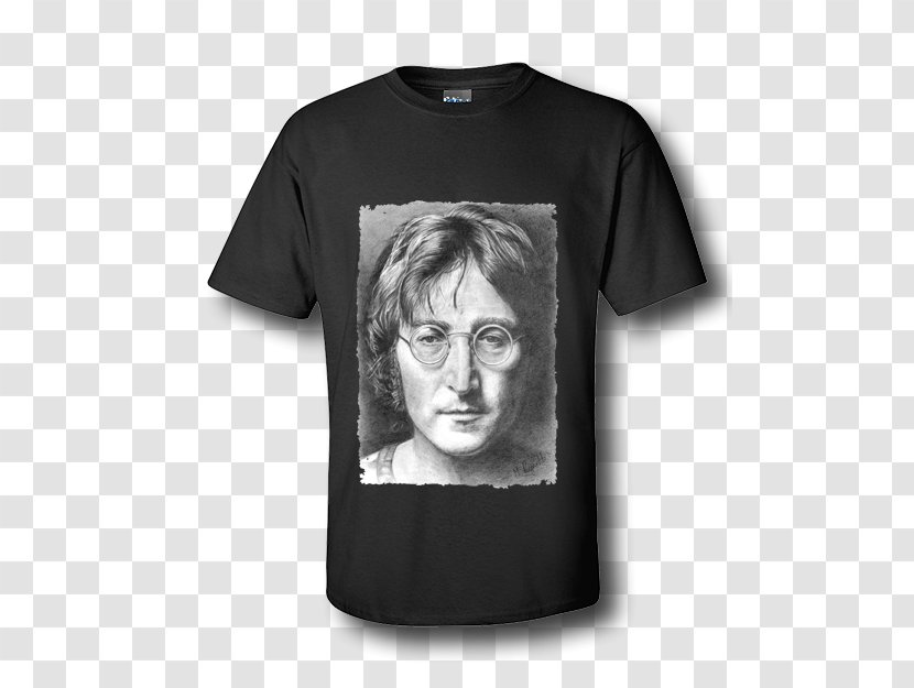 T-shirt John Lennon The Stone Roses Musician Artist - Black And White Transparent PNG