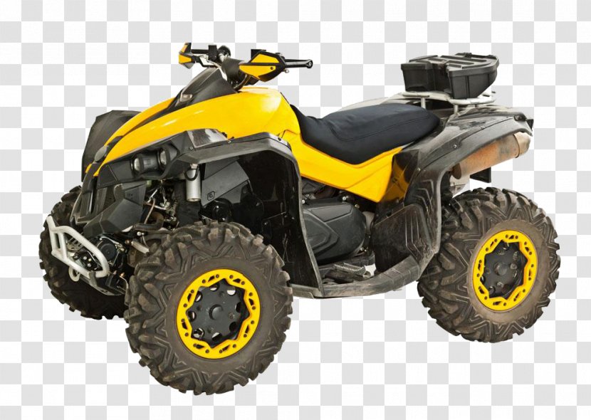 Car Scooter Stock Photography All-terrain Vehicle Motorcycle - Automotive Wheel System - Yellow Off-road Transparent PNG