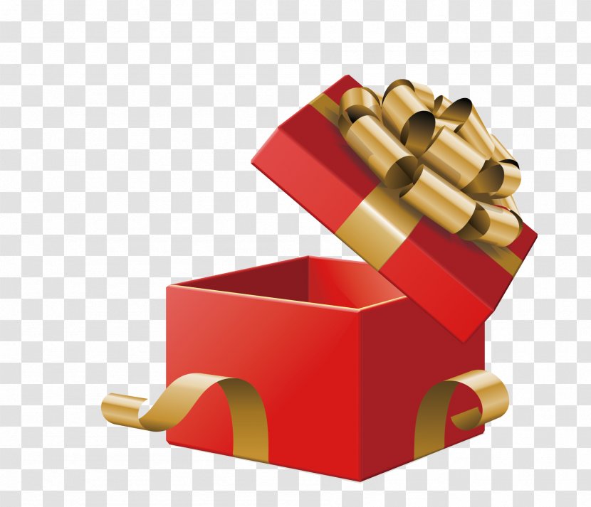 Gift Box Christmas Illustration - Royaltyfree - Vector Red Transparent PNG