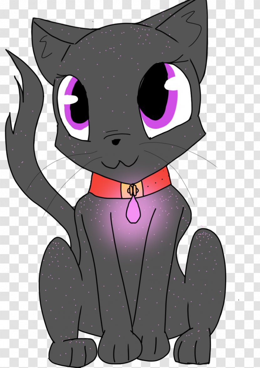 Whiskers Kitten Black Cat Dog - Purple Transparent PNG
