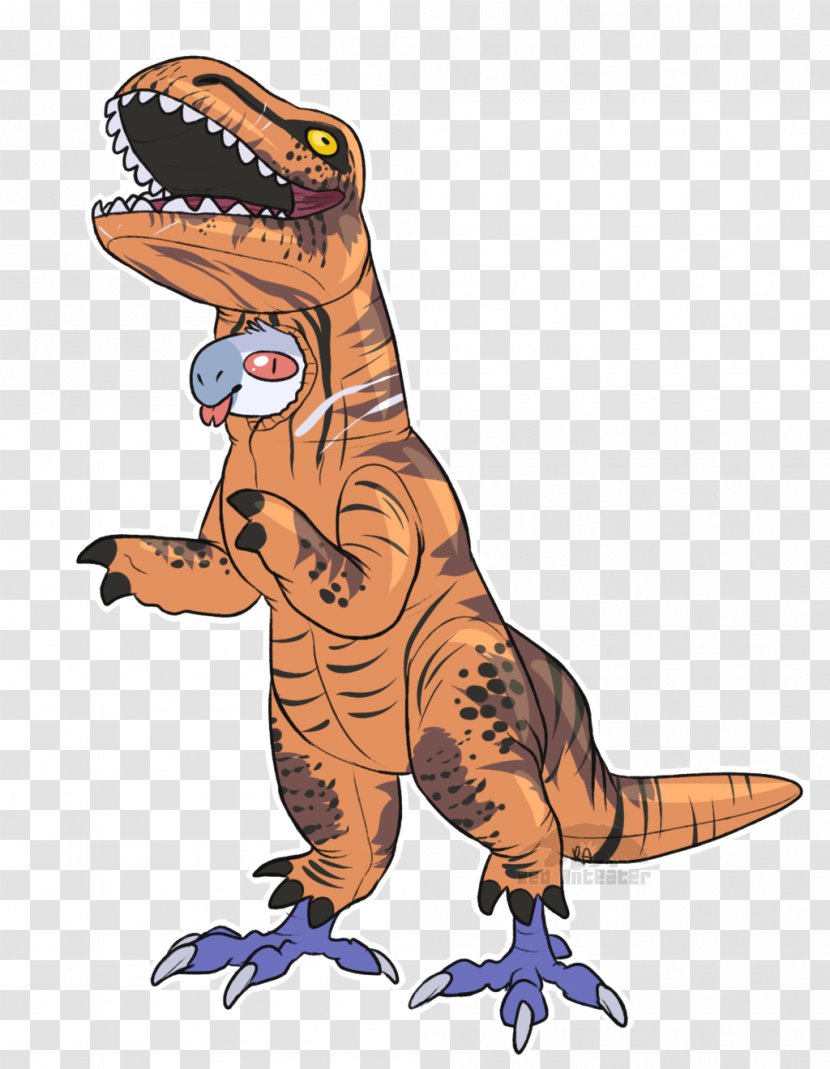 Tyrannosaurus Velociraptor Anteater Jurassic Park YouTube - Cartoon - Jurrasic Transparent PNG