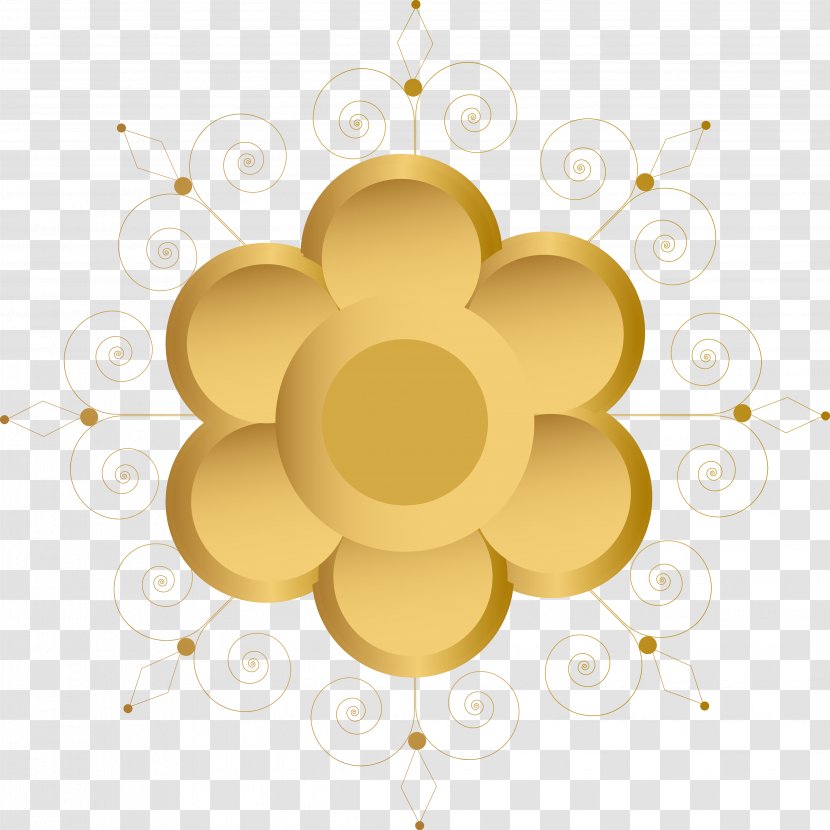Flower Petal Yellow Pattern - Elements Transparent PNG