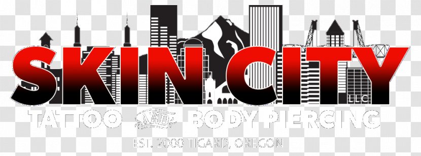 Skin City Tattoo And Body Piercing Logo Colour Cast Transparent PNG
