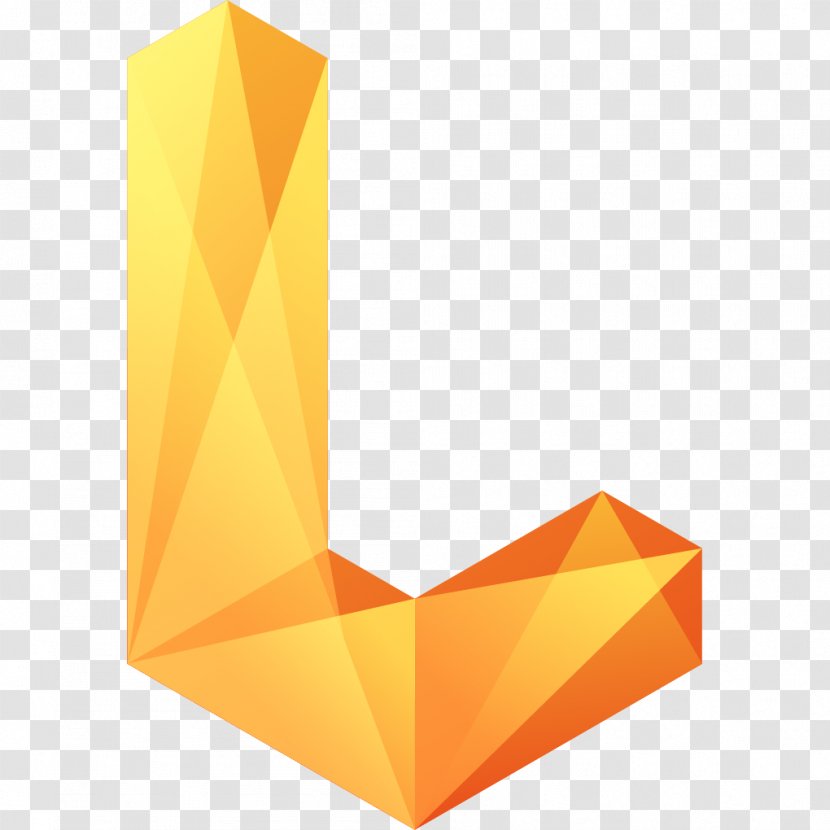 Paper Yellow Origami Letter - Triangle - Creative Diamond Geometric Stitch L Transparent PNG