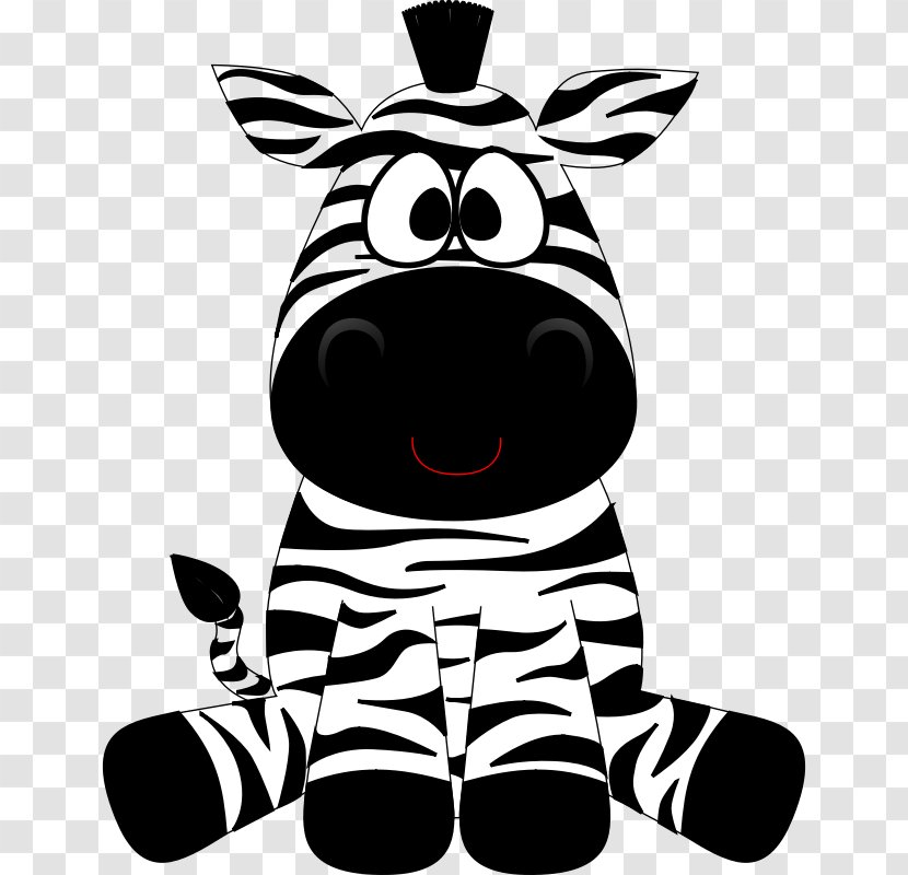 Animation Drawing Clip Art - Black And White - Cartoon Zebra Transparent PNG