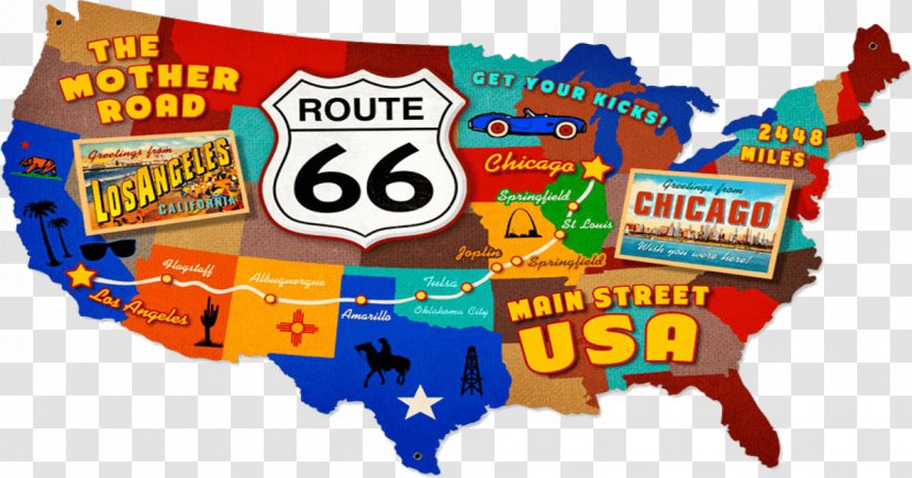 U.S. Route 66 In Missouri Road US Numbered Highways Map - Trip Transparent PNG