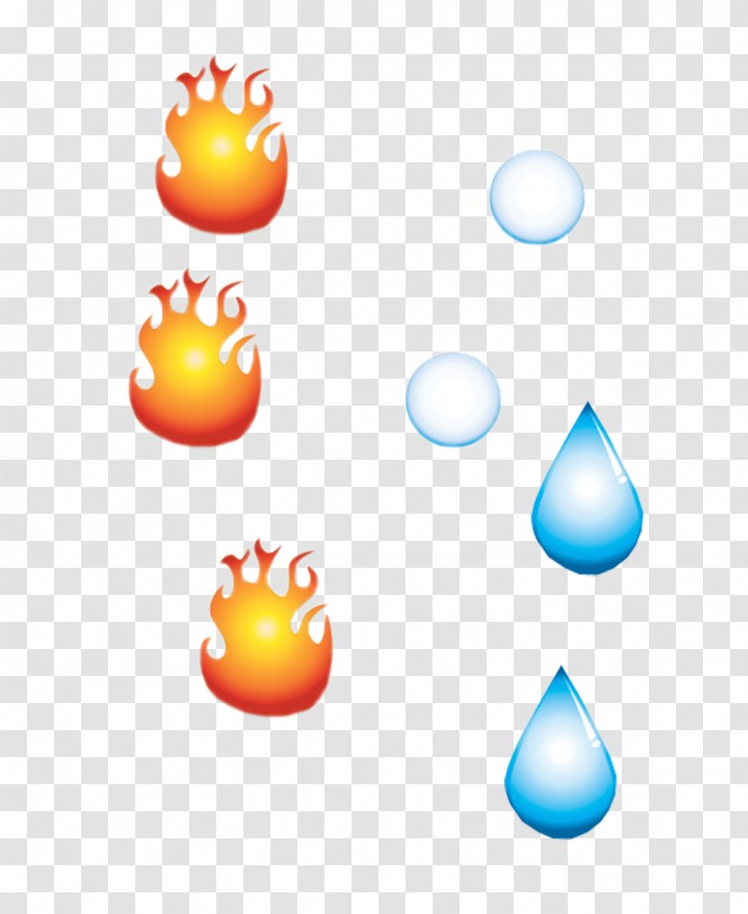 Flame Drop Poster - Flames With Water Droplets Transparent PNG