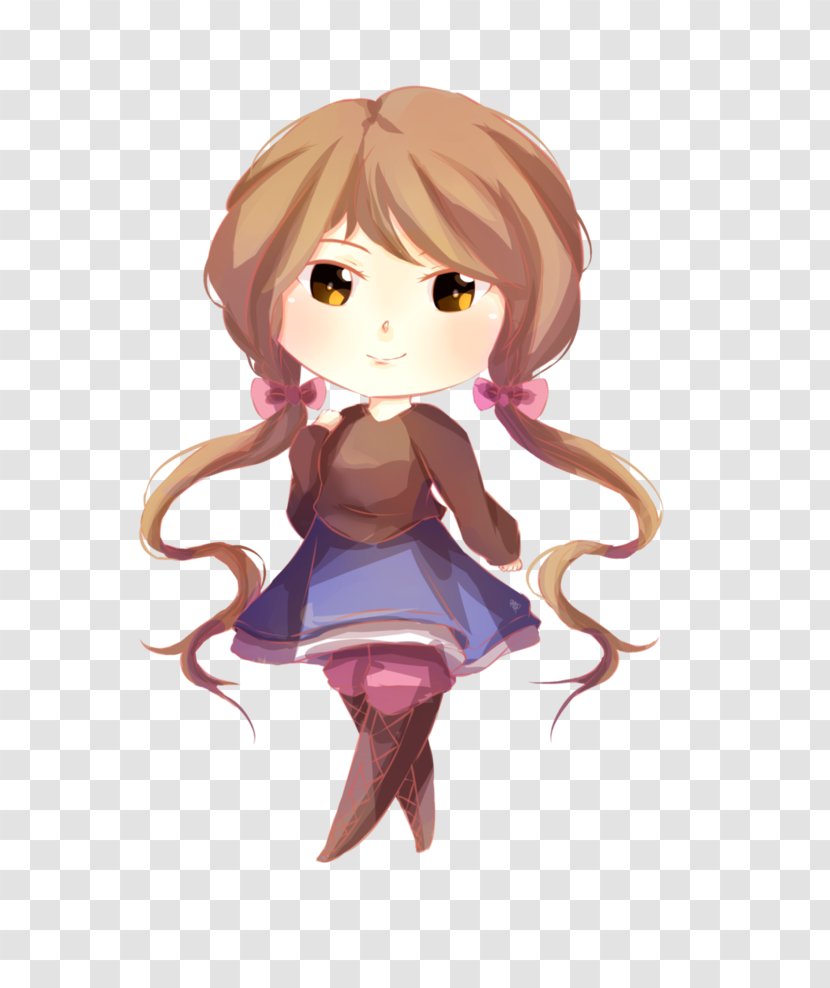 Brown Hair Cartoon Purple Figurine - Frame Transparent PNG