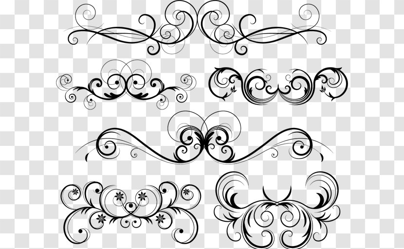Ornament Clip Art - White - Swirl Pattern Transparent PNG