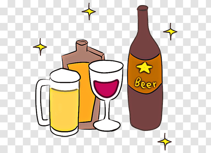 Cartoon Drink Beer Bottle Bottle Alcohol Transparent PNG