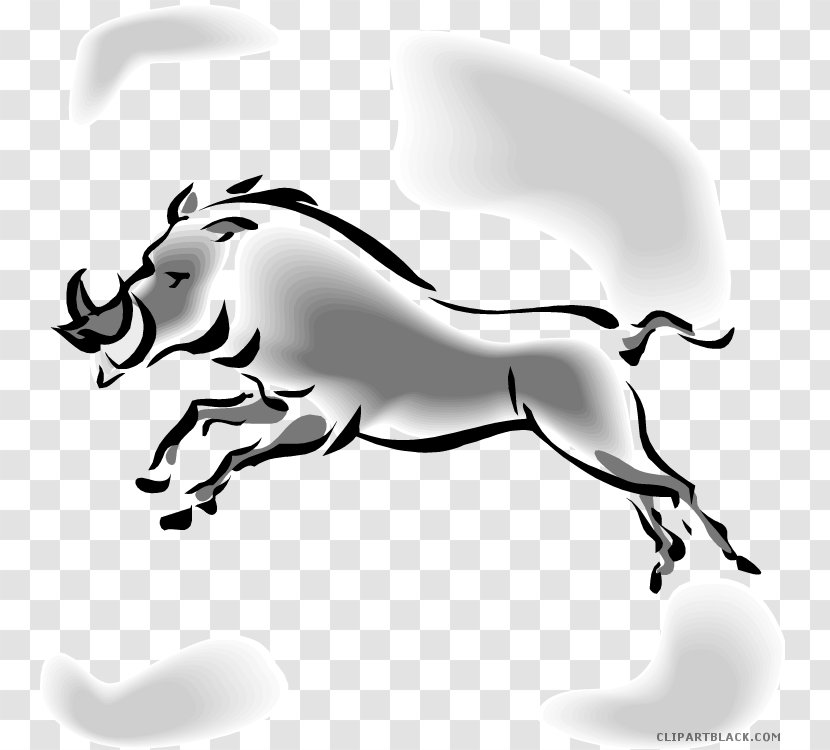 Dog Common Warthog Wild Boar Clip Art Lion - Mustang Horse Transparent PNG
