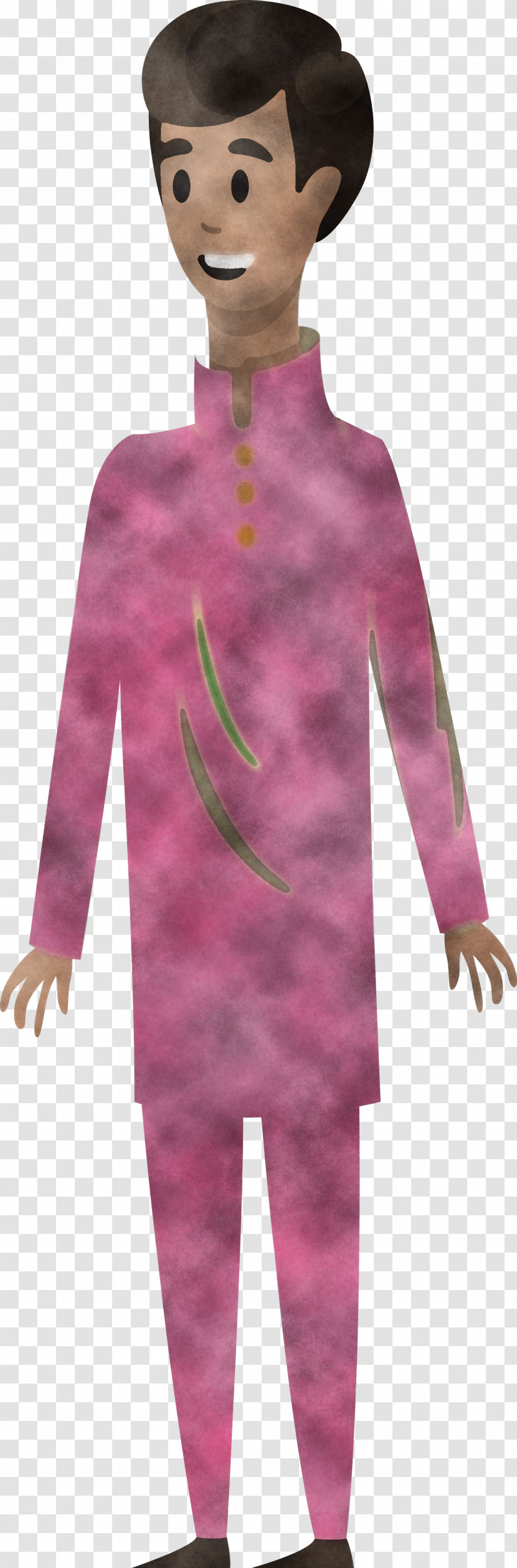 Cartoon Character Human Pink M Outerwear Transparent PNG