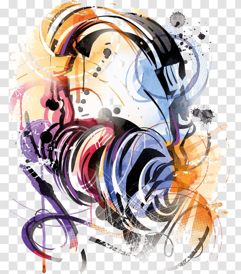 Headphones Euclidean Vector - Illustrator - Hand Drawn Transparent PNG